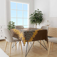 Personalised Tonga Language Week Tablecloth Malo e Lelei Tongan Ngatu Pattern - Brown LT14 - Polynesian Pride