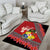 Personalised Tonga Language Week Area Rug Malo e Lelei Tongan Ngatu Pattern - Red