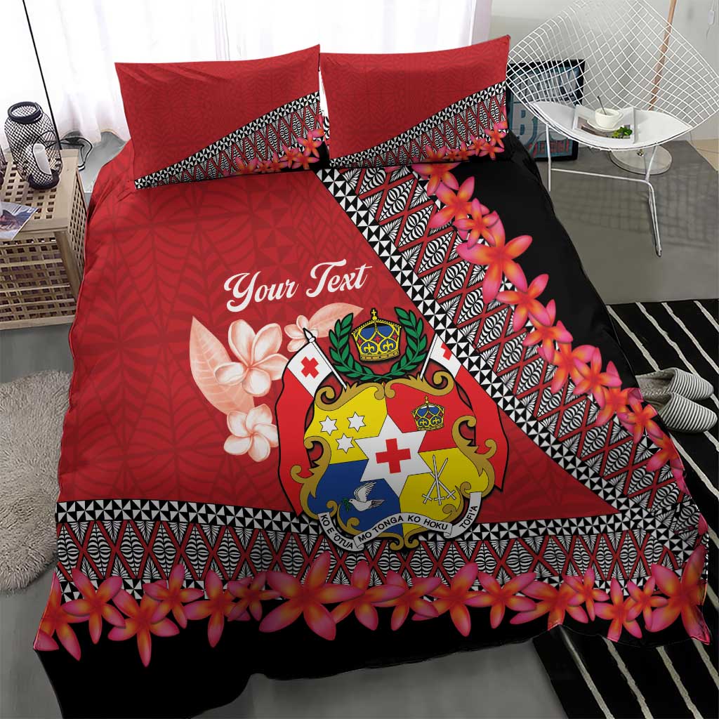 Personalised Tonga Language Week Bedding Set Malo e Lelei Tongan Ngatu Pattern - Red LT14 - Polynesian Pride
