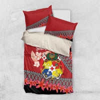Personalised Tonga Language Week Bedding Set Malo e Lelei Tongan Ngatu Pattern - Red LT14 US Twin 172cm x 218cm Red - Polynesian Pride