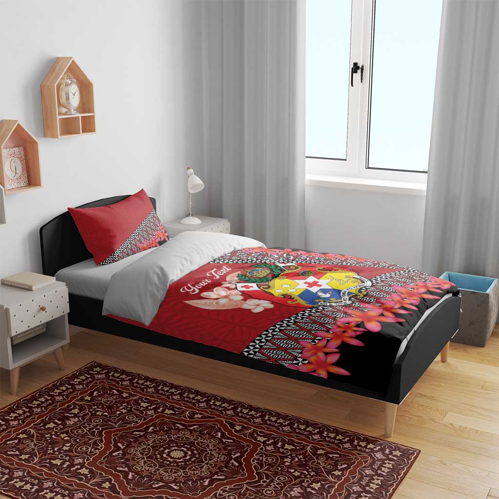Personalised Tonga Language Week Bedding Set Malo e Lelei Tongan Ngatu Pattern - Red LT14 - Polynesian Pride