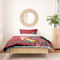 Personalised Tonga Language Week Bedding Set Malo e Lelei Tongan Ngatu Pattern - Red LT14 - Polynesian Pride