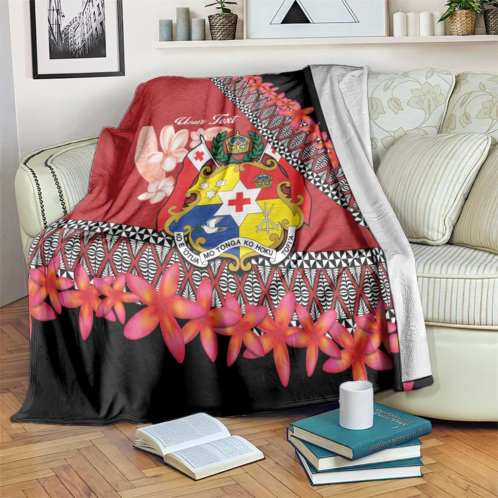 Personalised Tonga Language Week Blanket Malo e Lelei Tongan Ngatu Pattern - Red LT14 Red - Polynesian Pride