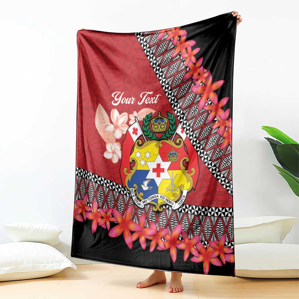 Personalised Tonga Language Week Blanket Malo e Lelei Tongan Ngatu Pattern - Red LT14 - Polynesian Pride