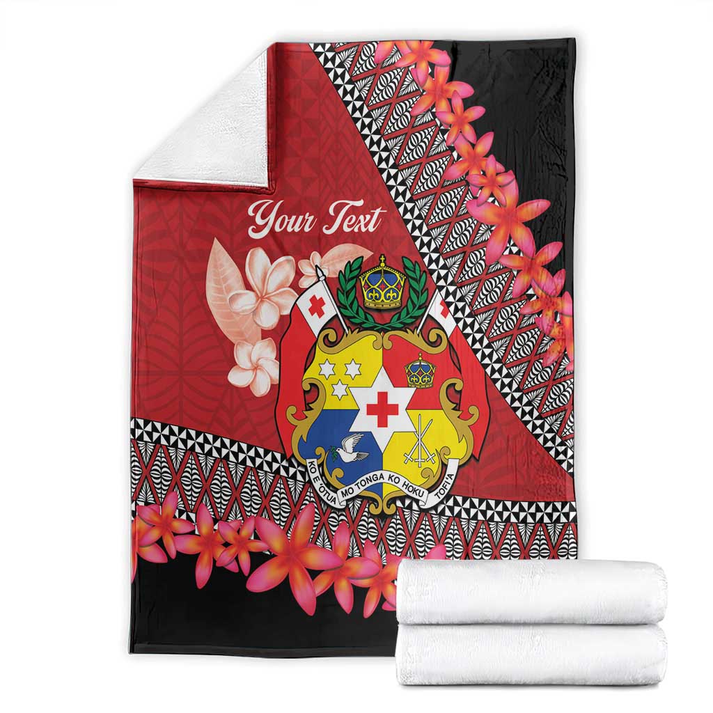 Personalised Tonga Language Week Blanket Malo e Lelei Tongan Ngatu Pattern - Red LT14 - Polynesian Pride