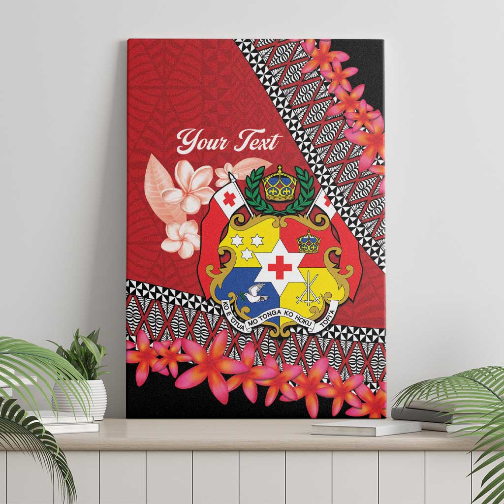 Personalised Tonga Language Week Canvas Wall Art Malo e Lelei Tongan Ngatu Pattern - Red LT14 - Polynesian Pride