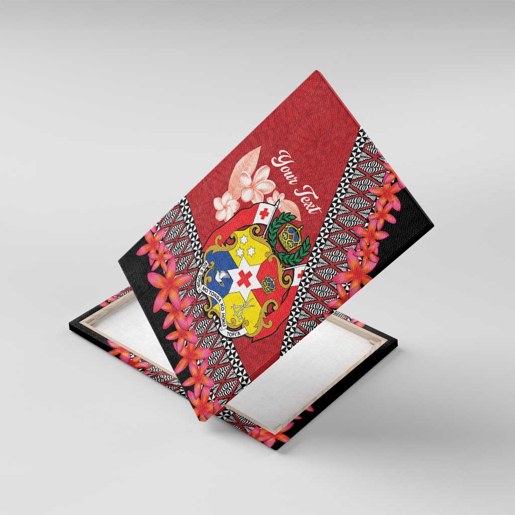 Personalised Tonga Language Week Canvas Wall Art Malo e Lelei Tongan Ngatu Pattern - Red LT14 With Frame Red - Polynesian Pride