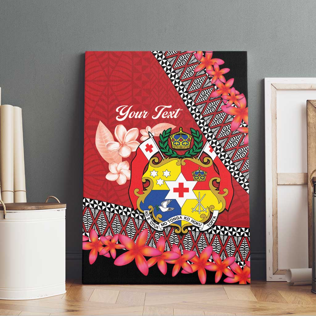 Personalised Tonga Language Week Canvas Wall Art Malo e Lelei Tongan Ngatu Pattern - Red LT14 - Polynesian Pride