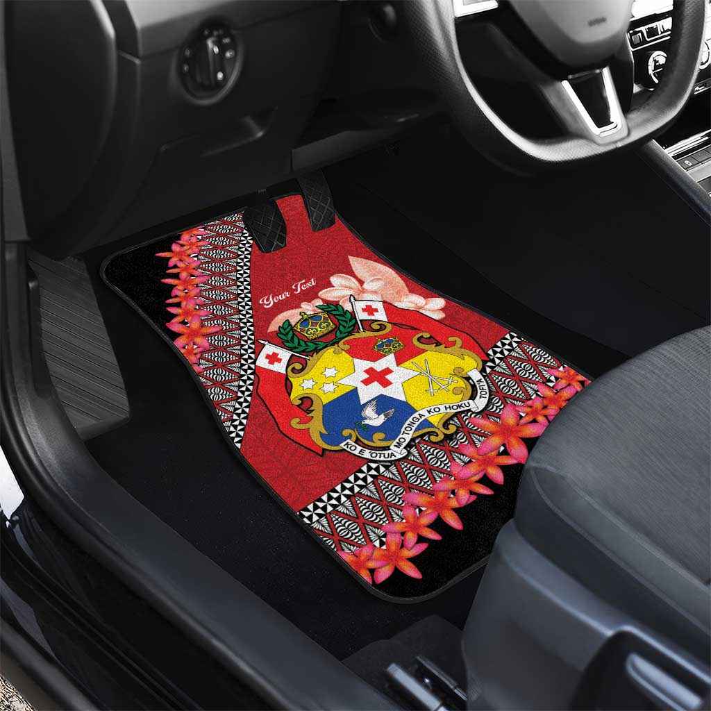 Personalised Tonga Language Week Car Mats Malo e Lelei Tongan Ngatu Pattern - Red LT14 - Polynesian Pride