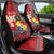 Personalised Tonga Language Week Car Seat Cover Malo e Lelei Tongan Ngatu Pattern - Red