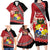 Personalised Tonga Language Week Family Matching Long Sleeve Bodycon Dress and Hawaiian Shirt Malo e Lelei Tongan Ngatu Pattern - Red