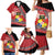 Personalised Tonga Language Week Family Matching Mermaid Dress and Hawaiian Shirt Malo e Lelei Tongan Ngatu Pattern - Red