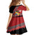 Personalised Tonga Language Week Family Matching Off Shoulder Maxi Dress and Hawaiian Shirt Malo e Lelei Tongan Ngatu Pattern - Red