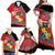 Personalised Tonga Language Week Family Matching Off Shoulder Maxi Dress and Hawaiian Shirt Malo e Lelei Tongan Ngatu Pattern - Red