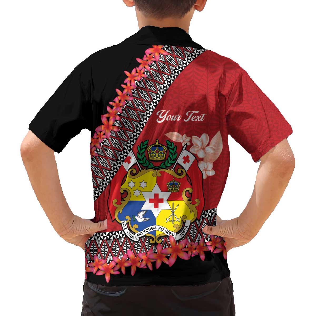 Personalised Tonga Language Week Family Matching Puletasi and Hawaiian Shirt Malo e Lelei Tongan Ngatu Pattern - Red LT14 - Polynesian Pride