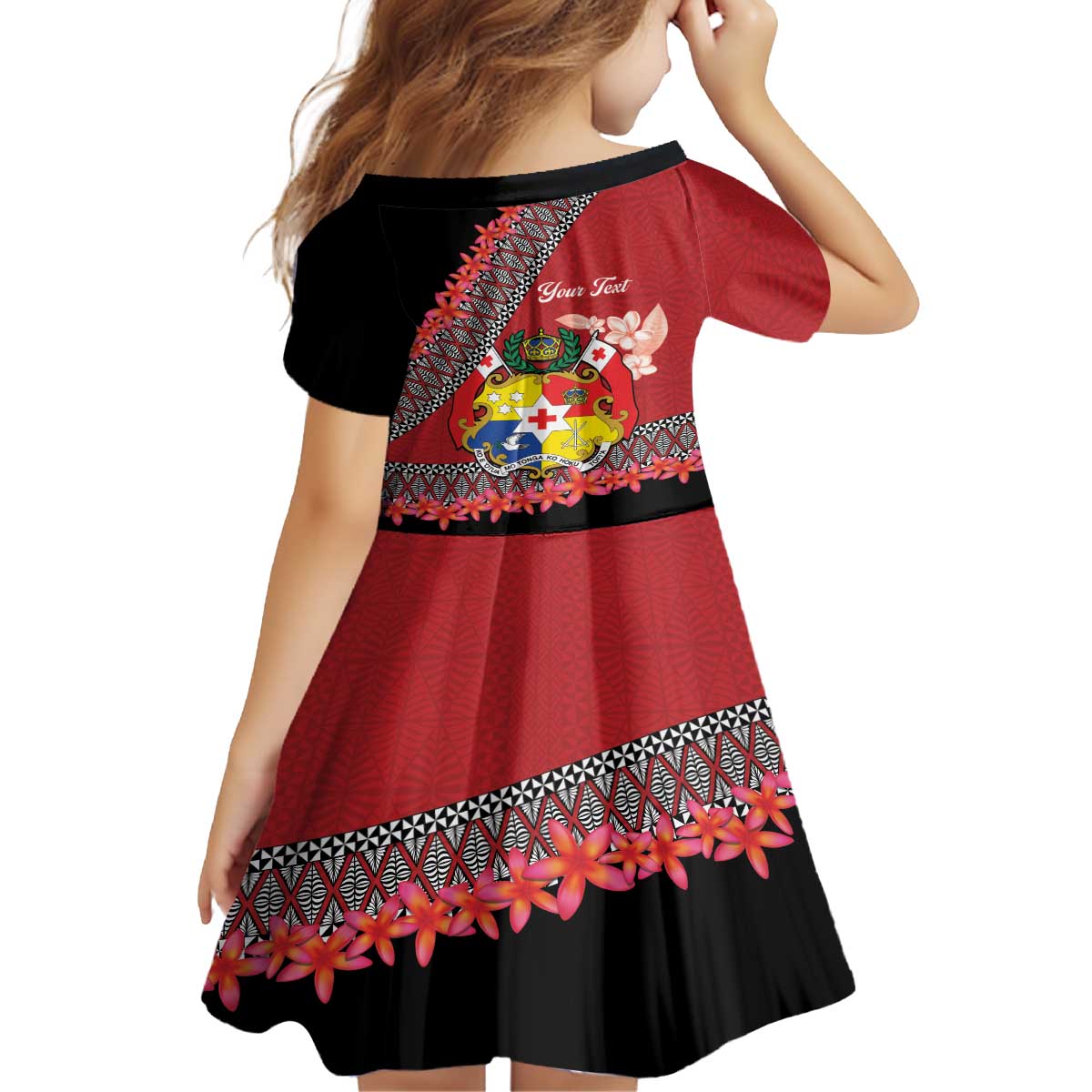 Personalised Tonga Language Week Family Matching Puletasi and Hawaiian Shirt Malo e Lelei Tongan Ngatu Pattern - Red LT14 - Polynesian Pride