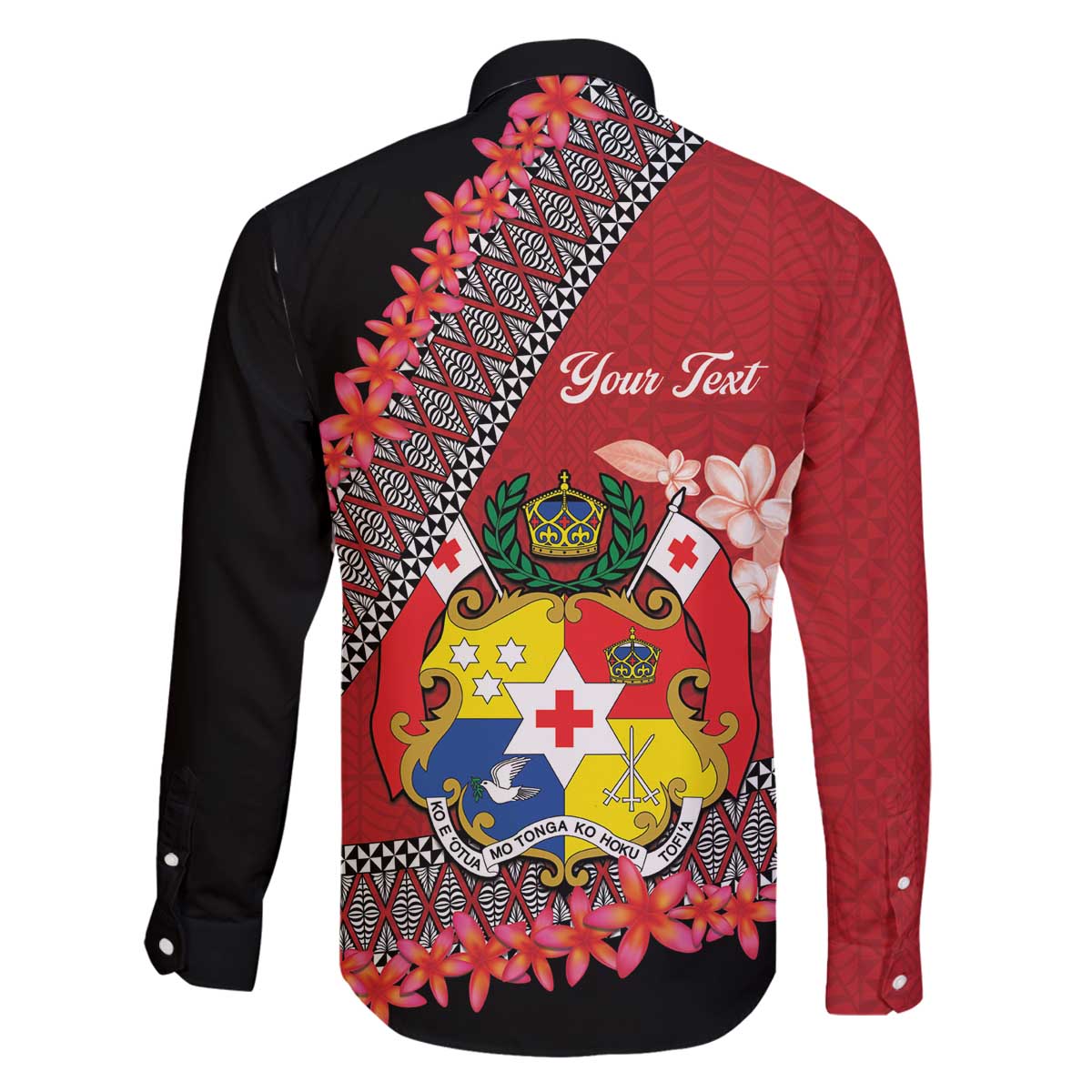 Personalised Tonga Language Week Family Matching Puletasi and Hawaiian Shirt Malo e Lelei Tongan Ngatu Pattern - Red LT14 - Polynesian Pride