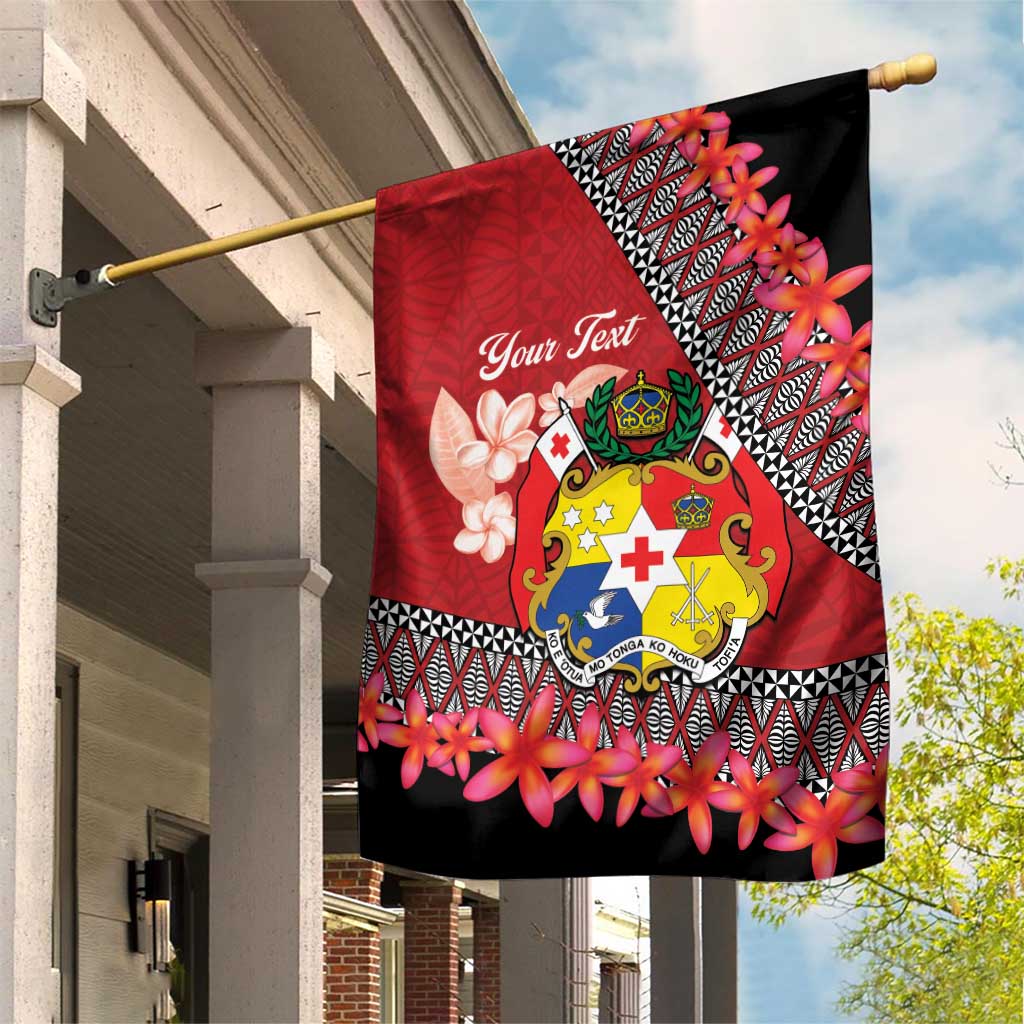 Personalised Tonga Language Week Garden Flag Malo e Lelei Tongan Ngatu Pattern - Red LT14 House Flag Red - Polynesian Pride