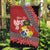 Personalised Tonga Language Week Garden Flag Malo e Lelei Tongan Ngatu Pattern - Red