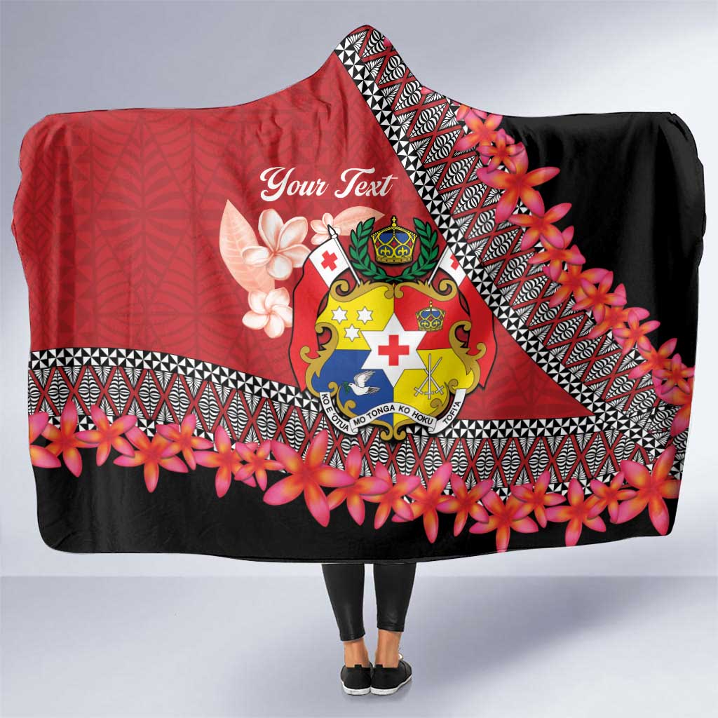 Personalised Tonga Language Week Hooded Blanket Malo e Lelei Tongan Ngatu Pattern - Red LT14 One Size Red - Polynesian Pride