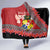 Personalised Tonga Language Week Hooded Blanket Malo e Lelei Tongan Ngatu Pattern - Red