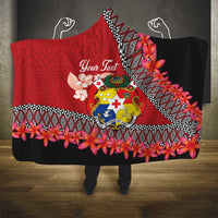 Personalised Tonga Language Week Hooded Blanket Malo e Lelei Tongan Ngatu Pattern - Red LT14 - Polynesian Pride
