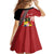 Personalised Tonga Language Week Kid Short Sleeve Dress Malo e Lelei Tongan Ngatu Pattern - Red