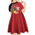 Personalised Tonga Language Week Kid Short Sleeve Dress Malo e Lelei Tongan Ngatu Pattern - Red