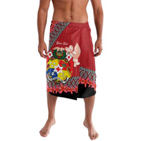 Personalised Tonga Language Week Lavalava Malo e Lelei Tongan Ngatu Pattern - Red LT14 Red - Polynesian Pride