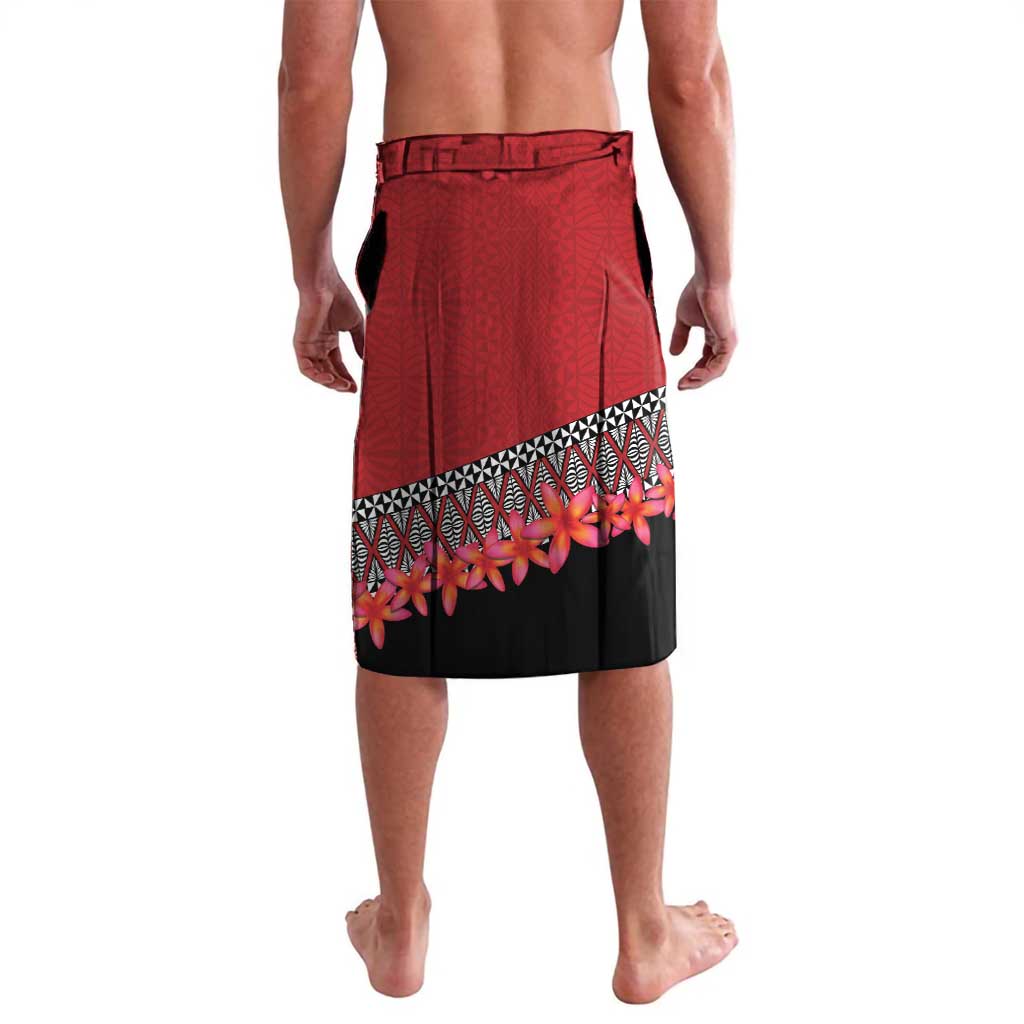 Personalised Tonga Language Week Lavalava Malo e Lelei Tongan Ngatu Pattern - Red LT14 - Polynesian Pride