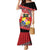 Personalised Tonga Language Week Mermaid Dress Malo e Lelei Tongan Ngatu Pattern - Red
