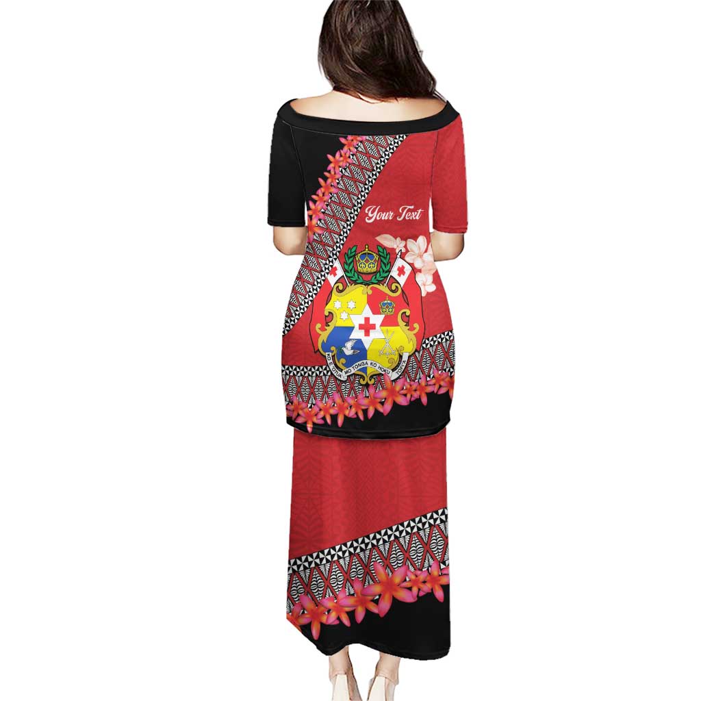 Personalised Tonga Language Week Puletasi Malo e Lelei Tongan Ngatu Pattern - Red LT14 - Polynesian Pride