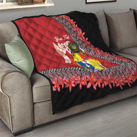Personalised Tonga Language Week Quilt Malo e Lelei Tongan Ngatu Pattern - Red