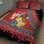 Personalised Tonga Language Week Quilt Bed Set Malo e Lelei Tongan Ngatu Pattern - Red