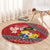 Personalised Tonga Language Week Round Carpet Malo e Lelei Tongan Ngatu Pattern - Red