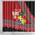 Personalised Tonga Language Week Shower Curtain Malo e Lelei Tongan Ngatu Pattern - Red