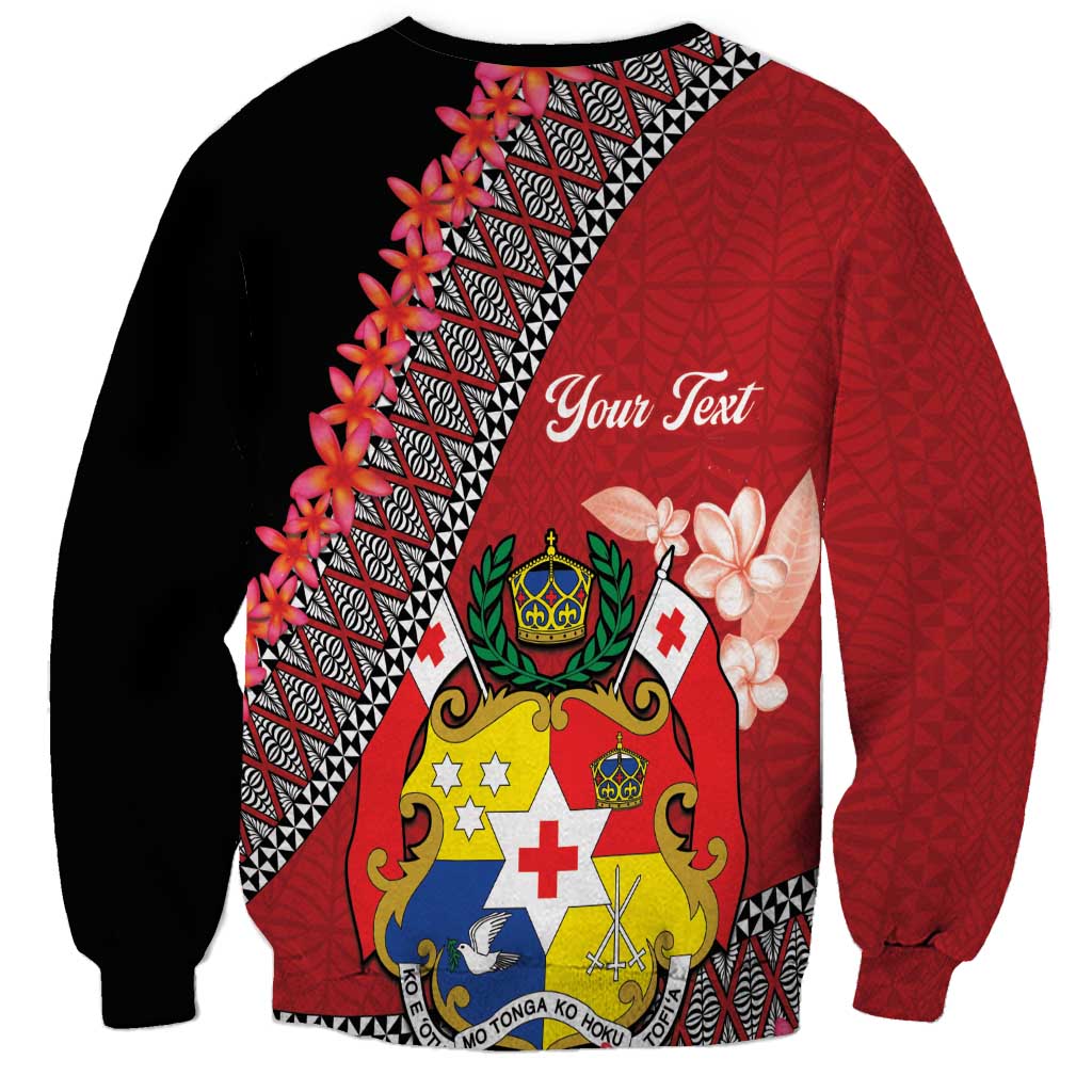 Personalised Tonga Language Week Sweatshirt Malo e Lelei Tongan Ngatu Pattern - Red LT14 - Polynesian Pride