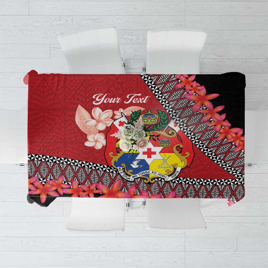 Personalised Tonga Language Week Tablecloth Malo e Lelei Tongan Ngatu Pattern - Red LT14 Red - Polynesian Pride