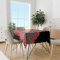 Personalised Tonga Language Week Tablecloth Malo e Lelei Tongan Ngatu Pattern - Red LT14 - Polynesian Pride