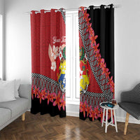 Personalised Tonga Language Week Window Curtain Malo e Lelei Tongan Ngatu Pattern - Red LT14 With Grommets Red - Polynesian Pride