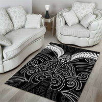 Kia Kaha Te Reo Maori Area Rug Aotearoa Hei Tiki With Hongi