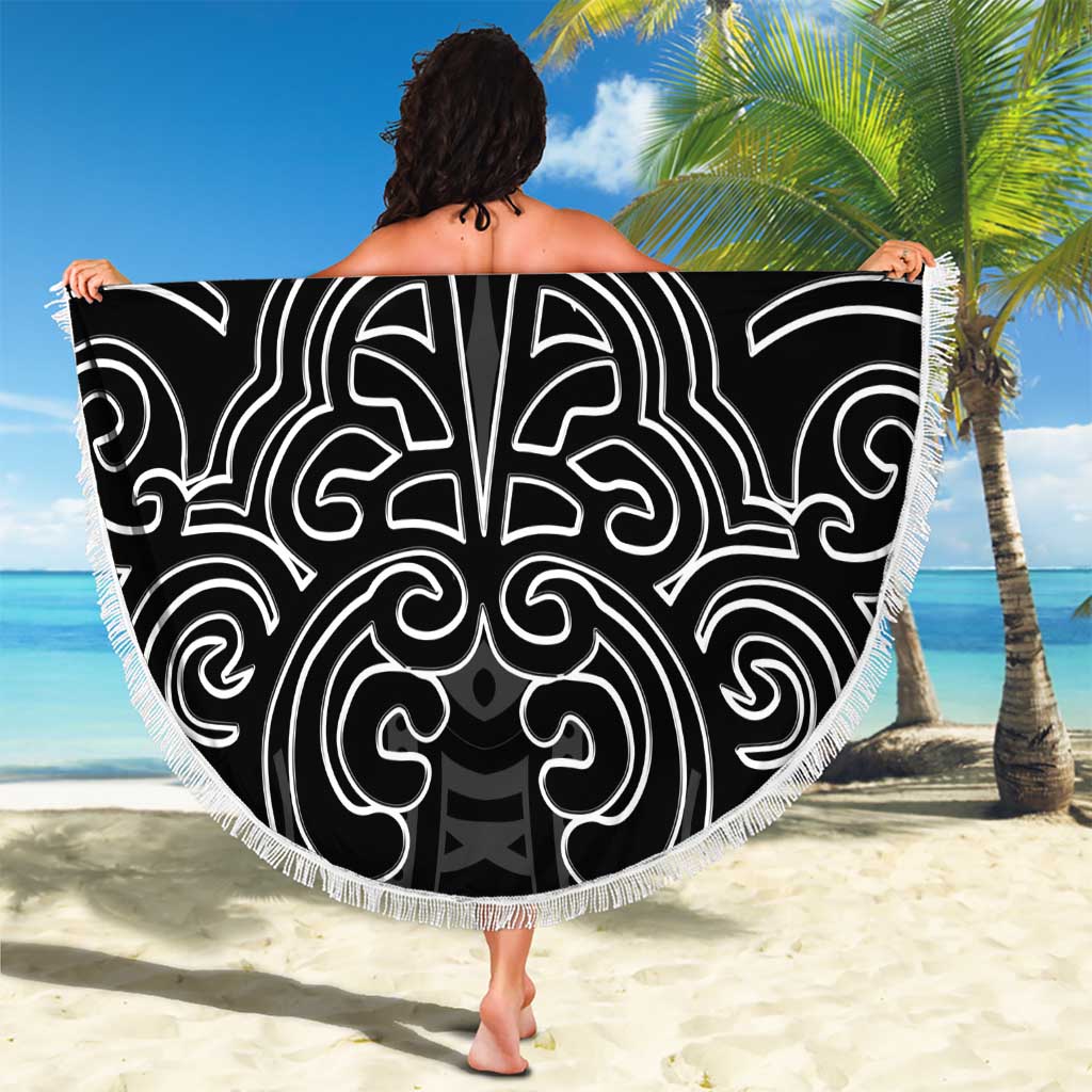 Kia Kaha Te Reo Maori Beach Blanket Aotearoa Hei Tiki With Hongi LT14 - Polynesian Pride