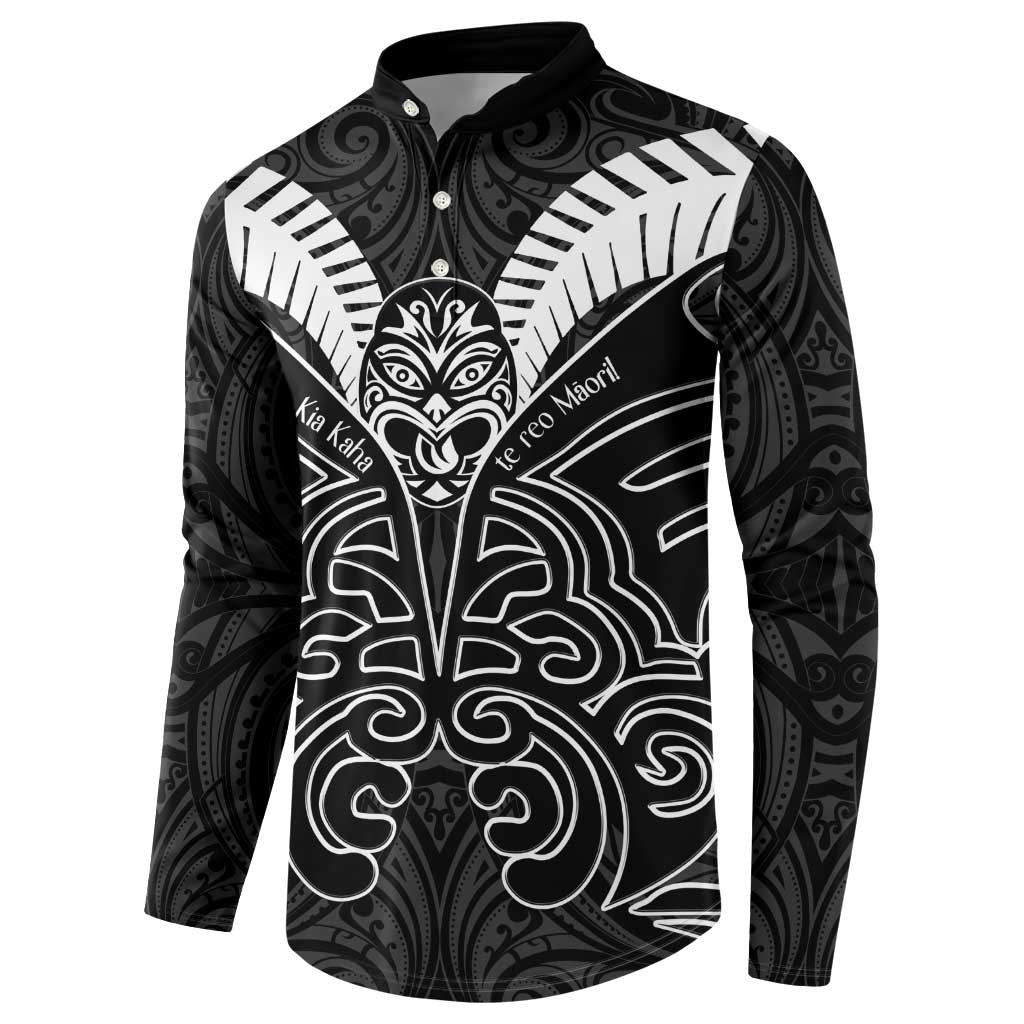 Kia Kaha Te Reo Maori Button Sweatshirt Aotearoa Hei Tiki With Hongi LT14 - Polynesian Pride