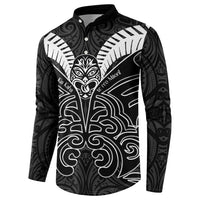 Kia Kaha Te Reo Maori Button Sweatshirt Aotearoa Hei Tiki With Hongi LT14 - Polynesian Pride