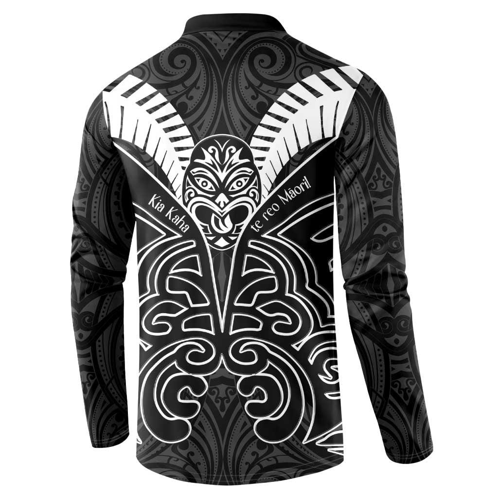 Kia Kaha Te Reo Maori Button Sweatshirt Aotearoa Hei Tiki With Hongi LT14 - Polynesian Pride