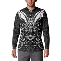 Kia Kaha Te Reo Maori Button Sweatshirt Aotearoa Hei Tiki With Hongi LT14 - Polynesian Pride