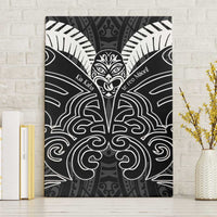 Kia Kaha Te Reo Maori Canvas Wall Art Aotearoa Hei Tiki With Hongi LT14 Without Frame Black - Polynesian Pride