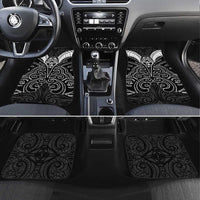 Kia Kaha Te Reo Maori Car Mats Aotearoa Hei Tiki With Hongi LT14 Set 4pcs Black - Polynesian Pride