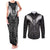 Kia Kaha Te Reo Maori Couples Matching Tank Maxi Dress and Long Sleeve Button Shirt Aotearoa Hei Tiki With Hongi