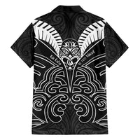 Kia Kaha Te Reo Maori Family Matching Off Shoulder Maxi Dress and Hawaiian Shirt Aotearoa Hei Tiki With Hongi